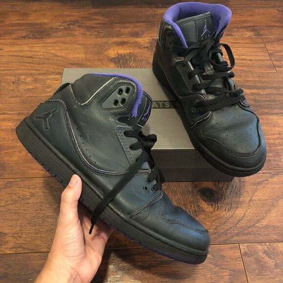 NIKE air JORDAN 1 flight 2 black purple shoes sneakers size 10 men - Picture 7 of 8